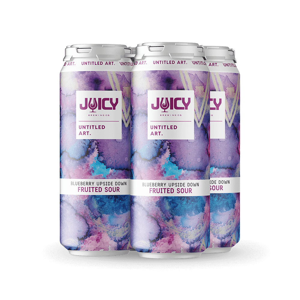 A 4-pack of Untitled Art Blueberry Upside Down Fruited Sour Beer Cans