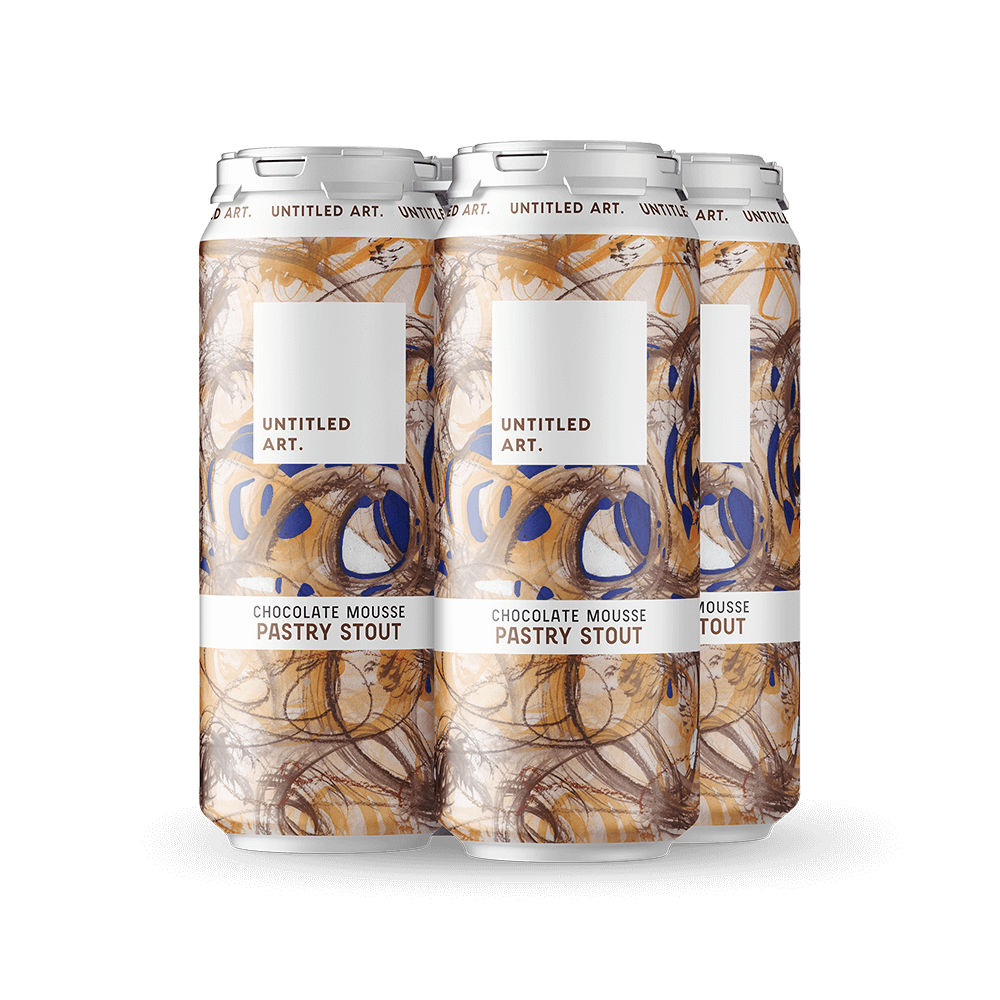 A 4-pack of Untitled Art Chocolate Mousse Pastry Stout Beer Cans
