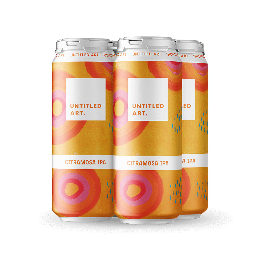 A 4-pack of Untitled Art Citramosa IPA Beer Cans