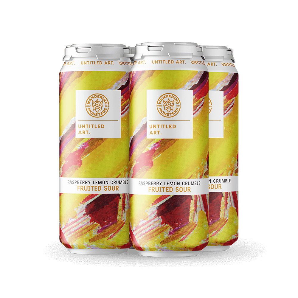 A 4-pack of Untitled Art Raspberry Lemon Crumble Fruited Sour Beer Cans