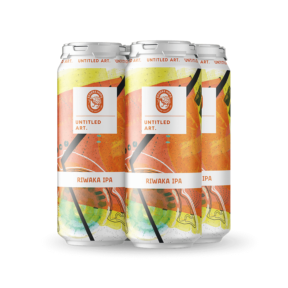 A 4-pack of Untitled Art Riwaka IPA Beer Cans