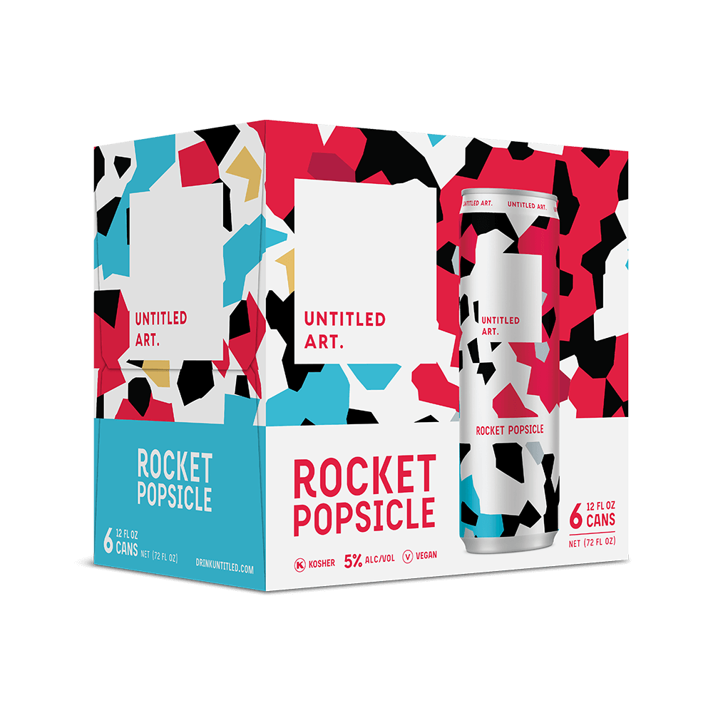 A 6-pack carton of Untitled Art Rocket Popsicle Hard Seltzer Cans