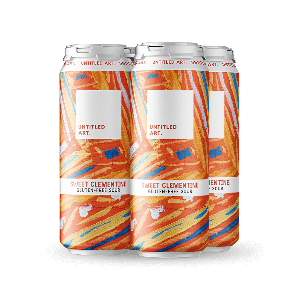 A 4-pack of Untitled Art Sweet Clementine Gluten-Free Sour Beer Cans